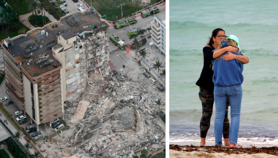 Inatt rasade ett tolvvåningshus i Miami ihop.